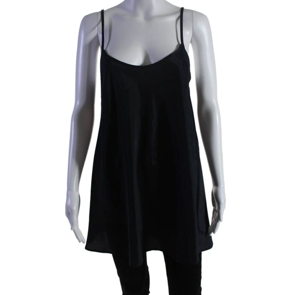 Teija Womens Dark Navy Scoop Neck Sleeveless Swing Camisole Top Size 6